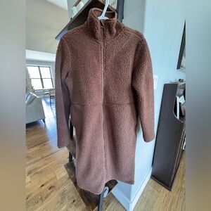 Brown Fleece Long Coat
